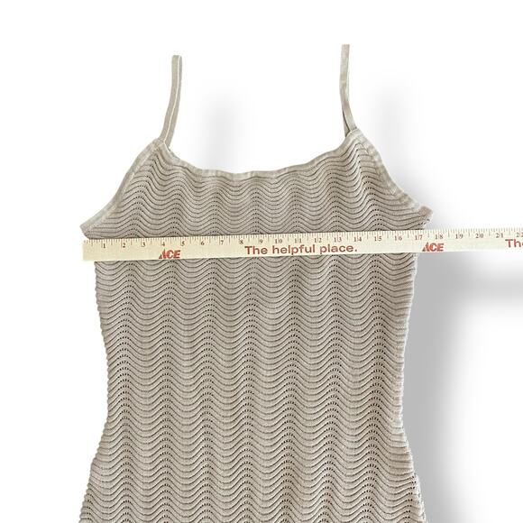 Pretty Little Thing NWT‎ Wave Knit Maxi Dress Womens Size L in Taupe Beachy Boho - Picture 4 of 7